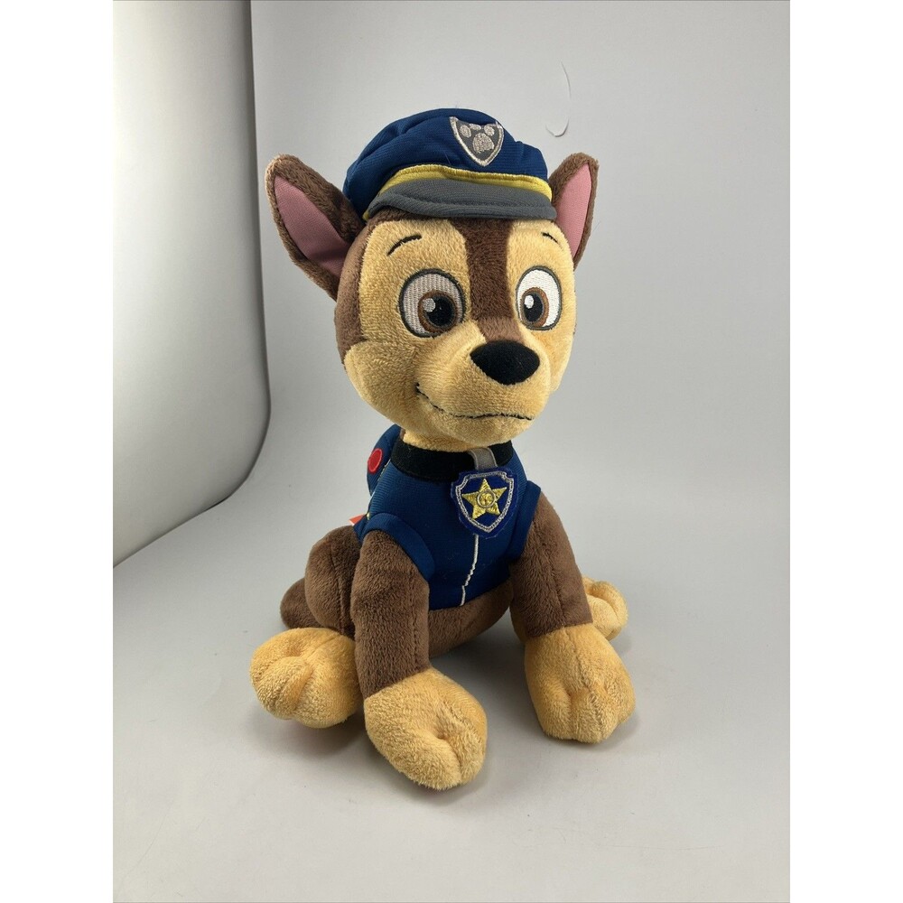 Nickelodeon Paw Patrol Chase Plush Toy Blue Police Uniform Hat Dog 15 Inch